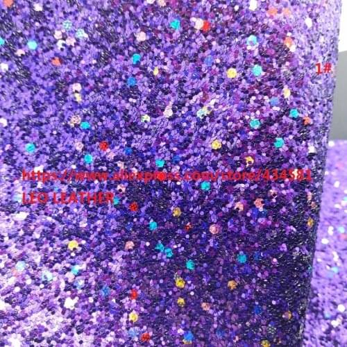 2PCS 21x29cm PURPLE Chunky Glitter Leather For Christmas Synthetic Leather Artificial Leather for DIY accessories 6S20B