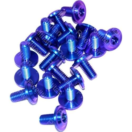 20 PCS Titanium Alloy Umbrella Head Screw M6 X 12mm Ti Bolts For Motorcycle Bicycle Disc Brake Modification