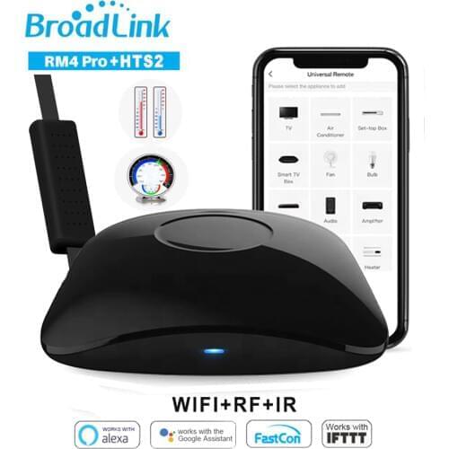 2021 Broadlink RM4 Pro Wifi IR RF Smart Universal Remote Controller Compatible HTS2 Temperature Humidity sensor Home Automation