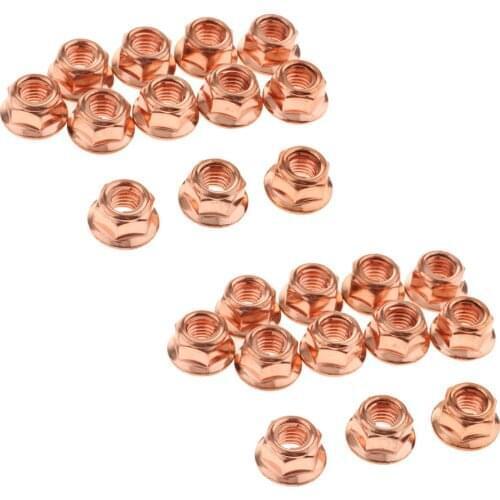 24X M8 Copper Flashed Exhaust Manifold 8mm Nut -High Temperature Nut for BMW 3 Series E30