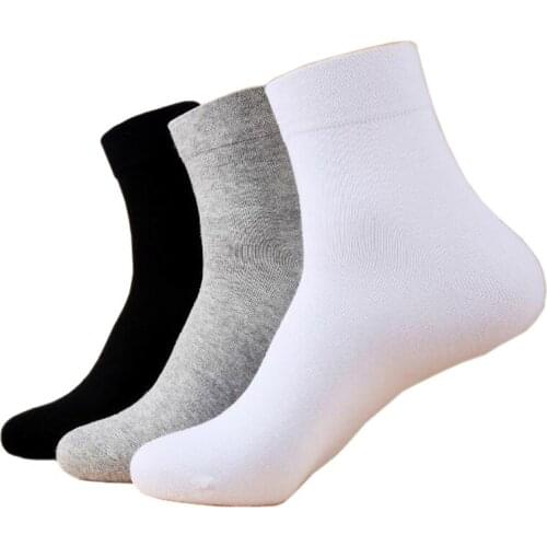 5 pairs/ Lot Hot Sale Fashion New Mens Socks Classic Black White Gray 3 Colors Brand Quality Casual Sock For Men Free Shipping