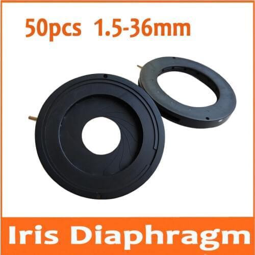 50pcs 1.5-36MM Digital Camera Microscope Light Regulator Adapter Zoom Optical Iris Diaphragm Aperture Condenser with 14 Leaves