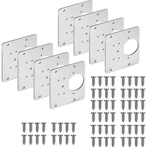 8Pcs Hinge Repair Plate with 12 Mounting Holes Pratical Repair Accessory for Furniture Cabinet Drawer Door Window