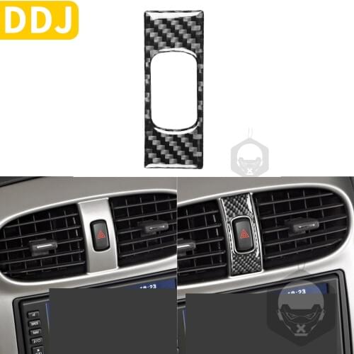 Carbon Fiber Emergency Light Button Border Frame Cover Sticker For Chevrolet Corvette C6 2005-2007 Car Interior Accessories