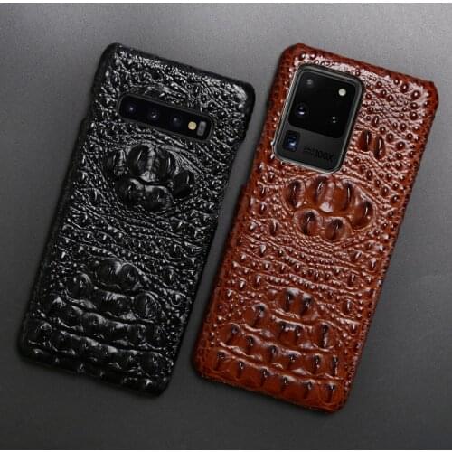 Leather Phone Case For Samsung S20 Ultra S7 S8 S9 S10 Lite S10e Note 8 9 10 Plus A20 A30 A50 A70 A51 A71 Crocodile Head Texture