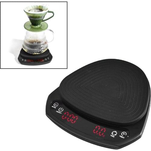 Digital Kitchen Scale Drip Coffee with Timer Barista Tools High Precision LED Display Black