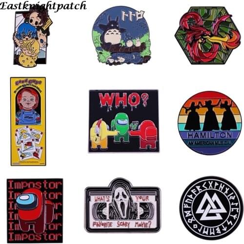 E2941 Anime Funny Enamel Pin Brooches Collection Metal Lapel Pin Badges for Backpack for Cute Kid Jewelry Gift