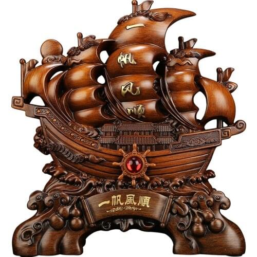 Smooth Sailing Ship Decoration Company Office Fortune Housewarming Gift Home Decor Desktop Figurines Miniatures Ornaments