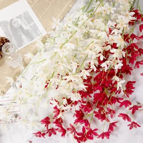 1PC Beautiful Artificial Flower Exquisite Faux Silk Flower Wide Application Visual Effect Simulation Oncidium for Home Decor