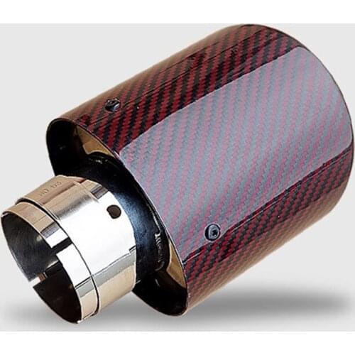 Red oval flat car modified carbon fiber decorative tail throat exhaust pipe tail nozzle