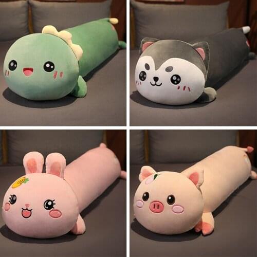 Creative cute animal plush long strip pillow kawaii plush doll pillow home office decoration soft outfit holiday gift