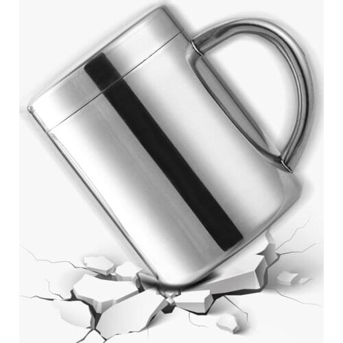 210ml 260ml gold Silver Coffee Milk Drink Coke Travel Handle Portable Stainless Steel Mug Office Tea Cup Adult Water Cup dropshi