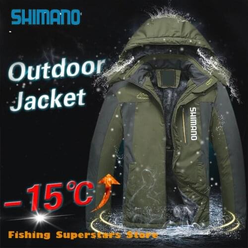 Mens SHIMANOS Fishing Jackets Winter Waterproof Warm Coat Men Fleece Thick Outwear Overcoat Male Outdoor Fishing Clothing 8XL
