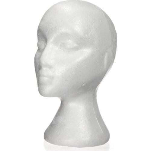 27.5 x 52cm Dummy / mannequin head Female Foam(Polystyrene) Exhibitor for cap, headphones, hair accessories and wigs Woman Ma