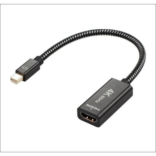 New mini dp to hdmi 4k 60Hz aluminum shell braided network mini DP to HD TV