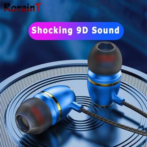 New 9D in-ear music earphone mobile phone wire-controlled metal gaming headset sport wired Earbuds