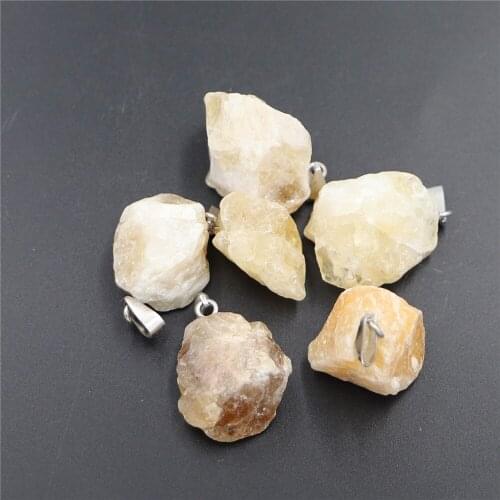 Yellow Crystal Pendant New Fashion High Quality Natural Stone Ore Pendant Necklace 10 Pieces Best Selling Wholesale