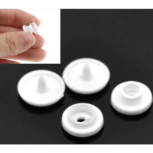 200 Sets White Plastic T3 Snap Fastener Buttons For Bag Folder Dark Buckle Fasteners Button Garment Accessories For Baby Clothes