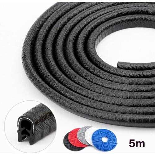 5M Car Door Rubber Edge Guard Trim Universal Rear Tail Truck Hood Scratch Strip Protector Sealing Molding Automobile Stickers