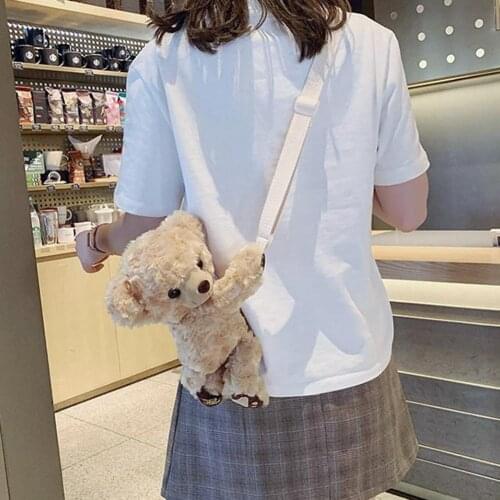 Christmas Gifts for Nursery Cute Kids Schoolbag Teddy Bear Plush Backpack for Children schoolbag plush hasp baby bags toys