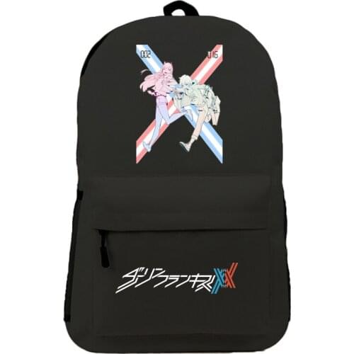 Unisex Anime Cartoon DARLING in the FRANXX HIRO ZERO TWO ICHIGO GORO Rucksack Casual School Student Backpacks