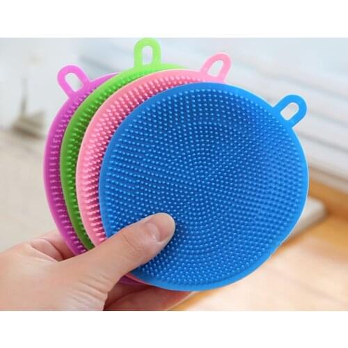 Silicone Dish Washing Silicone Scrubber Kitchen Cleaning Tool Soft Cleaning Brush Kitchen Dishwashing Tools 10pcs