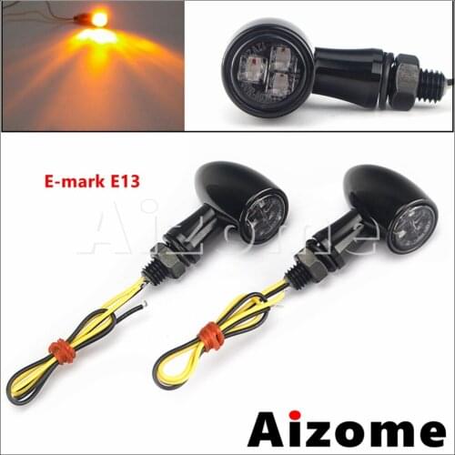 Universal Motorcycle Mini 12V 2.7W 3*LED Bullet Turn Signal Light For Honda Suzuki Cafe Racer Front Rear Indicator Light Blinker