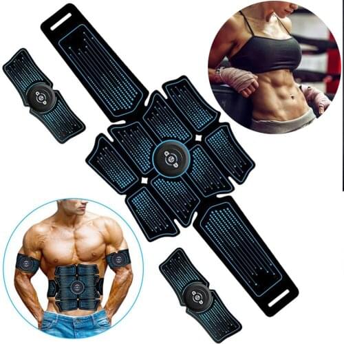 Operate USB Charging Home Belt Massage Abdominal Muscle Stimulator Toner Fitness Effective Trainer Fat Burning Body Gym Tools