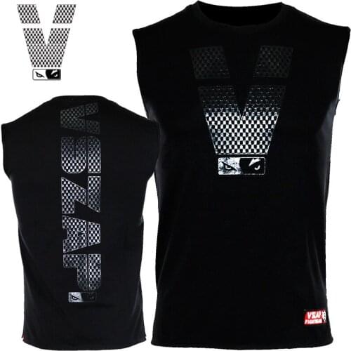 VSZAP Mma Boxing Shirt Jersey sleeveless Fight Black Men Muay Thai Boxe kickboxing Shirts muay thai T Shirt