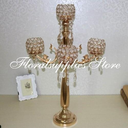73CM Tall 5 arm Crystal Candle Holder Wedding Candelabra Centerpieces Table Candlesticks Party Table Centerpiece Decorations