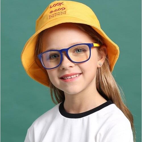 New Childrens HD Anti-Blue Blasses Fashion Ultra-Light Anti-Fall Silicone Glasses Frame For Boys And Girls Myopia F891