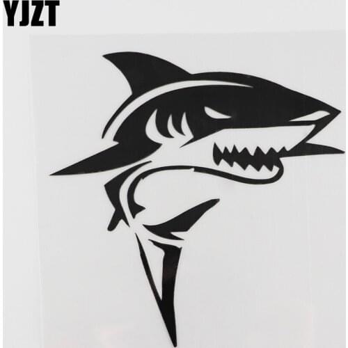 YJZT 12.9CMX12.8CM Marine Decor Predator Ocean Car Sticker Decal Vinyl Black /Silver 13C-0210