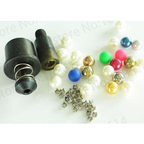 100 sets Round colorful Pearl Rivet with Studs Pearl Rivet Spikes For thin plus material Clothing Leather Decoration with dies