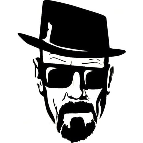 12.8cm*16.9cm Heisenberg Breaking Bad Funny Decal Car Sticker Black/Silver Vinyl S6-3763
