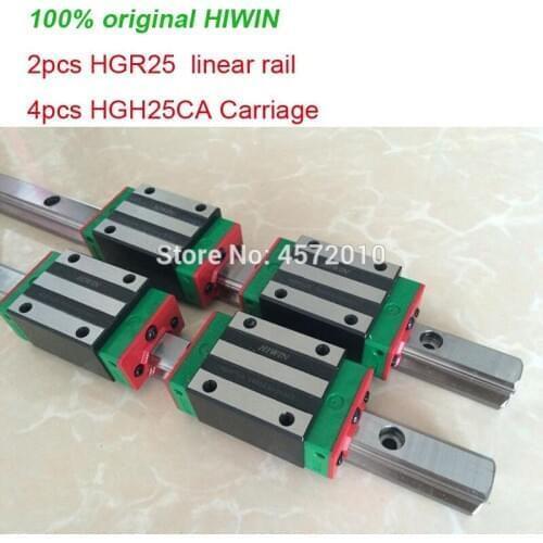 2pcs 100% original HIWIN linear rail guide HGR25 - 850 900 950 1000 1050 1100 mm + 4pcs HGH25CA or HGW25CA linear carriage