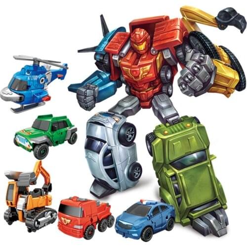 2 in 1 Transformation Robot Kit Model Toys for Boys Creative Action Figure Mini Deformation Plane Car Collection Educational Toy