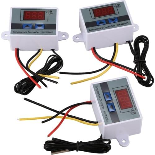3Pcs 220V 10A Digital LED Temperature Controller Thermostat Control Switch Probe