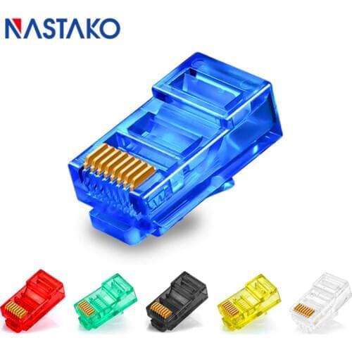 30/60pcs CAT5 CAT5e RJ45 Connector 8P8C Cat5 Modular Plugs Network Ethernet UTP Cable RJ45 Jack Colorful