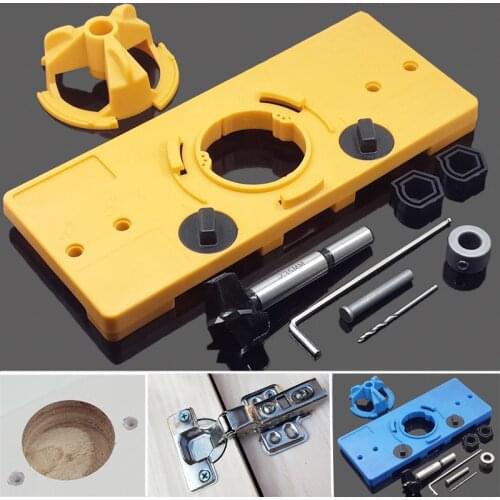 35MM Concealed Hole Positioning Hole Saw Woodworking Installation Cabinet Wardrobe Door Hinge Jig Fixed Drilling DIY Tool Guide