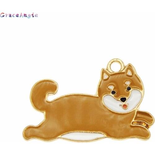 4pcs enamel dog charm for jewelry making and crafting fashion earring pendant necklace bracelet charm brown alloy jewelry diy