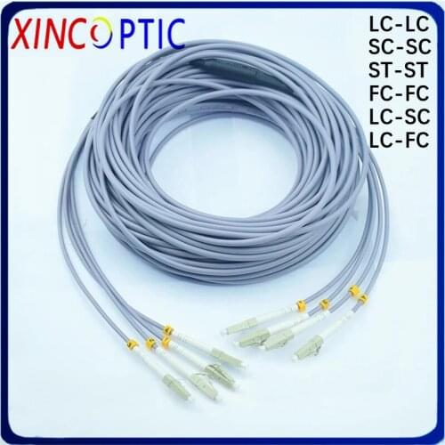 4Core 5M 62.5/125 Multi Mode LC/ST/FC/SC PVC Fiber Armored Patch Cord 4Fibers OM1 OM2 MM Armored Optical Fiber Jumper Cable