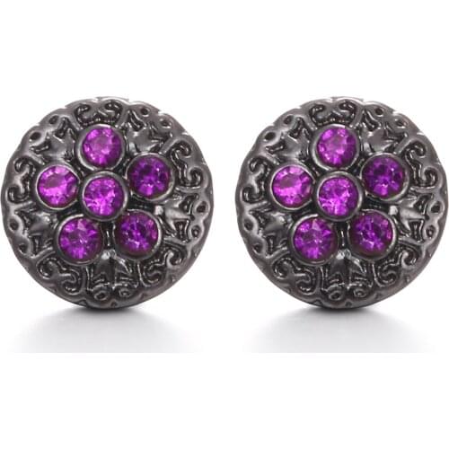 5 Colors Mini Crystal Bud Flower Ginger Snap Button Vintage Gun Black Snap DIY 12mm Snap Earrings Bracelets Jewelry Women Gift