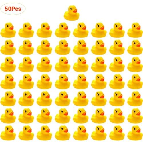 50Pcs Shower Toys Mini Ducks Toys Squeezing Duck Baby Bath Toys Kids Gift Squeeze Sound Funny Gift For Baby Kids #10