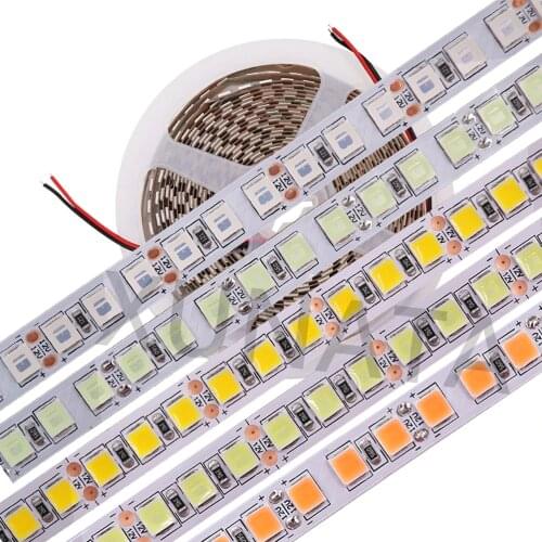 5054 LED Strip Light 5M 12V 120LED/60LED Flexible Waterproof Tape Kitchen Bedroom Ligtiing Warm White More Brighter 5630 5050