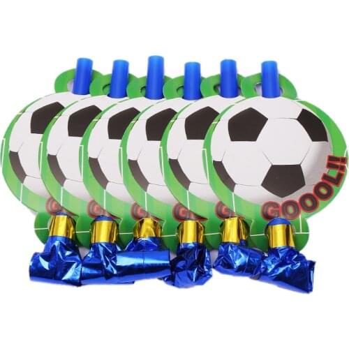 6pcs/lot Football Theme Blowing Dragon Blowouts Decoration Football Noise Makers Blowouts Kids Favor Birthday Party Supplies