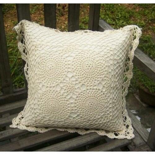 Free shipping 2015 new arrival ZAKKA cotton crochet lace pillow case decorative pillow case for home