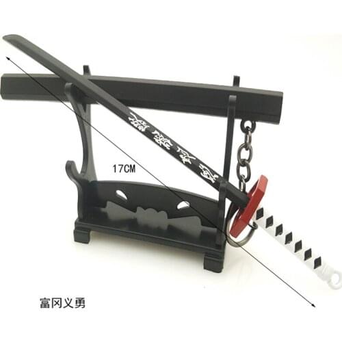 Cartoon Demon Slayer Sword Keychain Japan Anime Kamado Tanjirou Keyring Sword Metal Blade of Ghost Key Chain Men Chaveiro Props