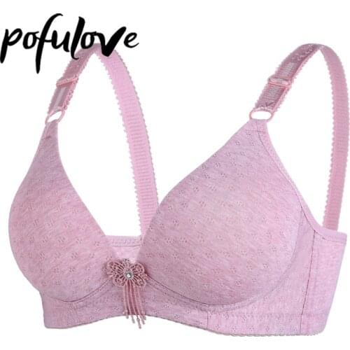 Cotton Bra for Women Push Up Bralette Wire Free Bras Seamless Lingerie Thin Gathered Brassiere Femme Soft Comfortable Tops 2021