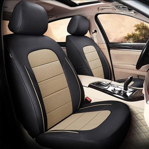AutoDecorun Perforated Cowhide Leather Car Seat Covers for VW Volkswagen Beetle Accessories Seat Cover for Car Styling Protector