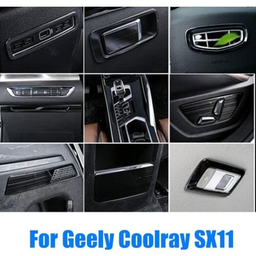 Wold Datong For Geely Coolray SX11 2018-2020 Interior Accessories Drawing black Stainless steel Decoration Cover